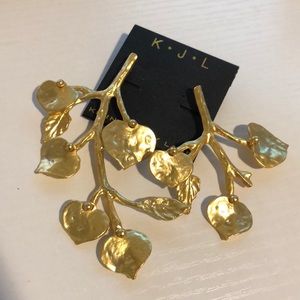 Kenneth Jay Lane Mismatched Branch earrings NEW